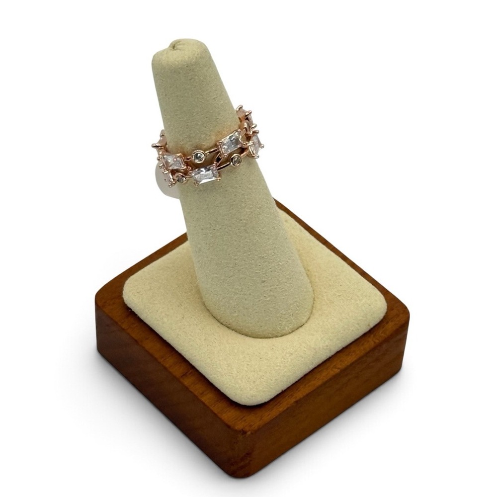 Bomb Party "A Lattice of Whispers" Diamond Cz Rose Gold Plating Ring Size 6